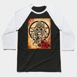 HP Lovecraft Necronomicon Design Baseball T-Shirt